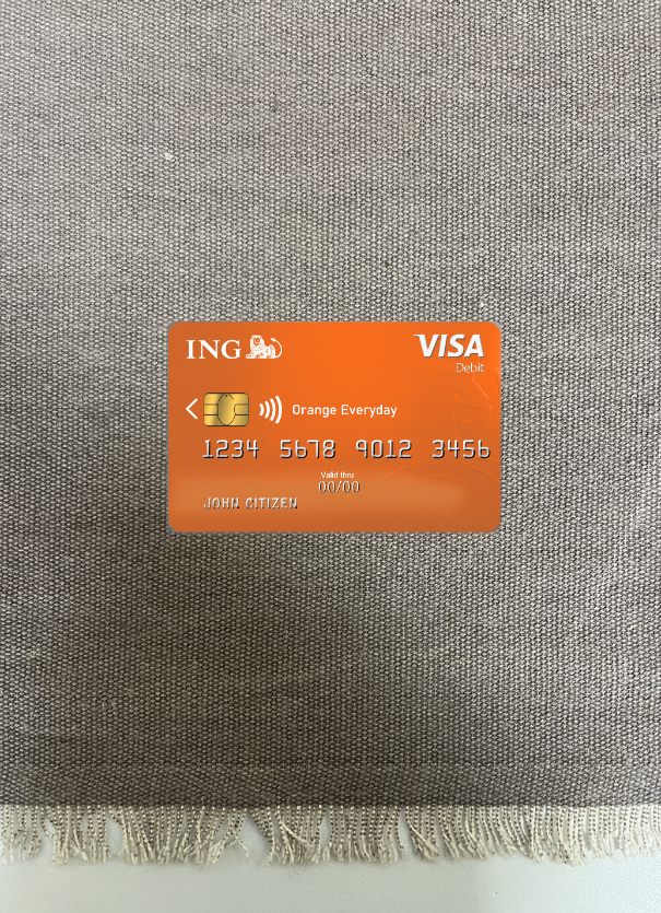 Download Netherlands ING Orange VISA photolook front Photoshop template